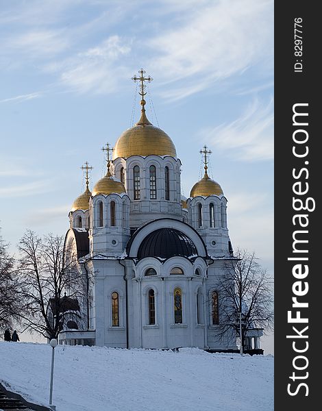 Operating Orthodox church of Sacred George in Samara. Operating Orthodox church of Sacred George in Samara