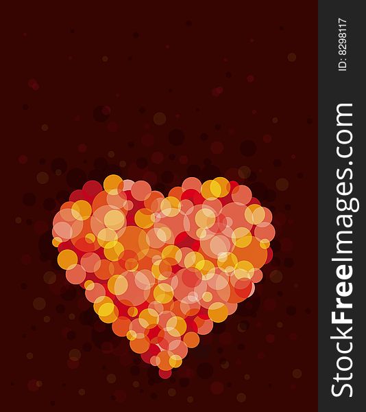 Lovely  red heart, vector illustration