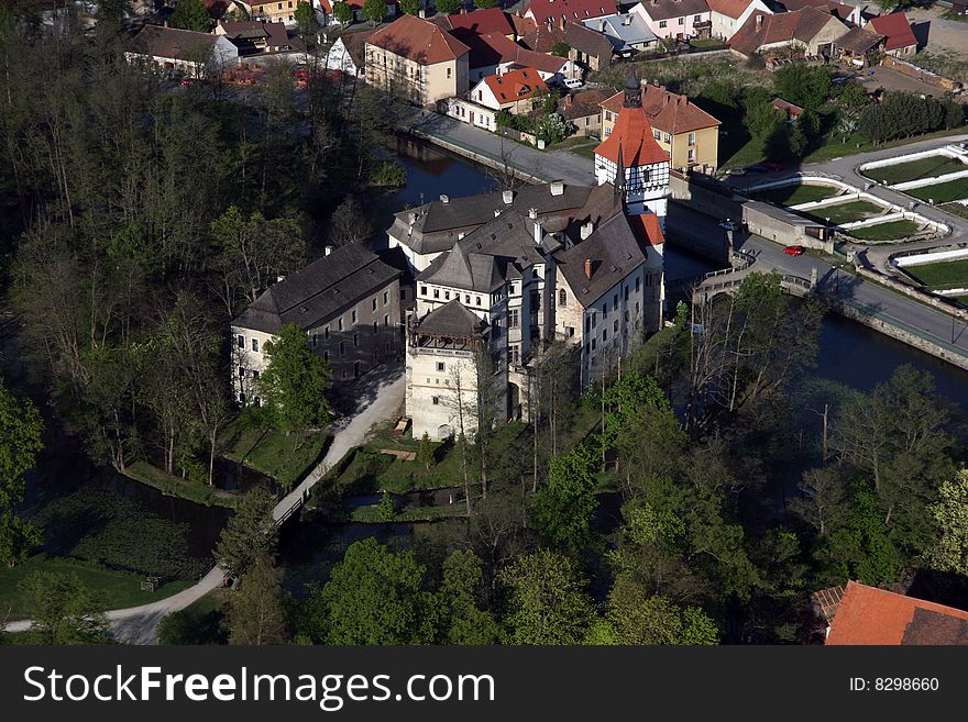 Water BlatnÃ¡ castle in southern Bohemia, Czech Republic. Prior to 1400 built a water castle in the 16th century, accompanied by an early Renaissance palace. 
. Water BlatnÃ¡ castle in southern Bohemia, Czech Republic. Prior to 1400 built a water castle in the 16th century, accompanied by an early Renaissance palace.