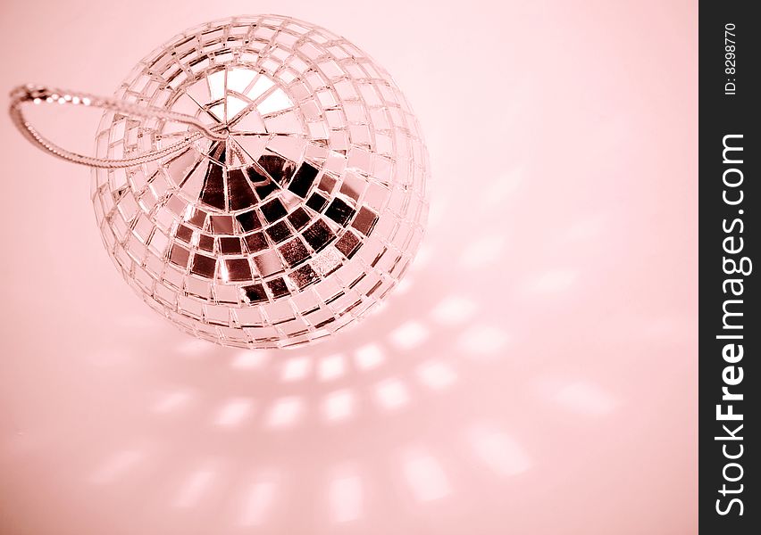 Pink disco ball from above