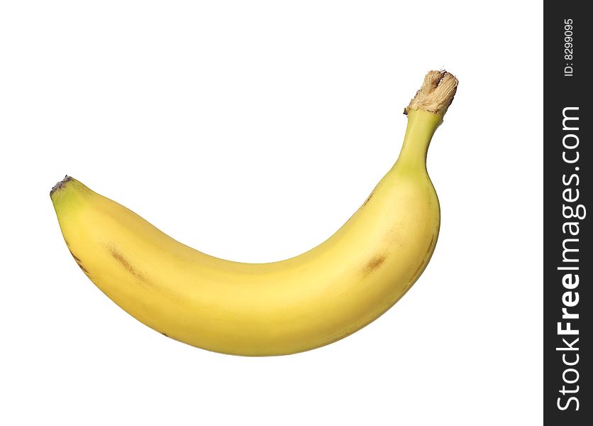One banana towards white background
