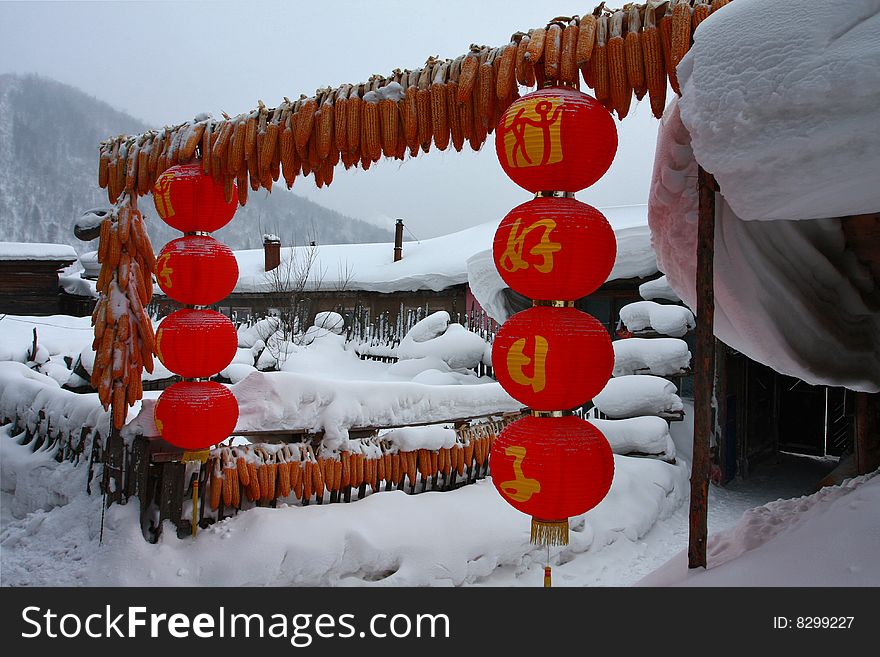 The picture was taken in Chinese most famous village: Snow Village, Northeast of China. The picture was taken in Chinese most famous village: Snow Village, Northeast of China.