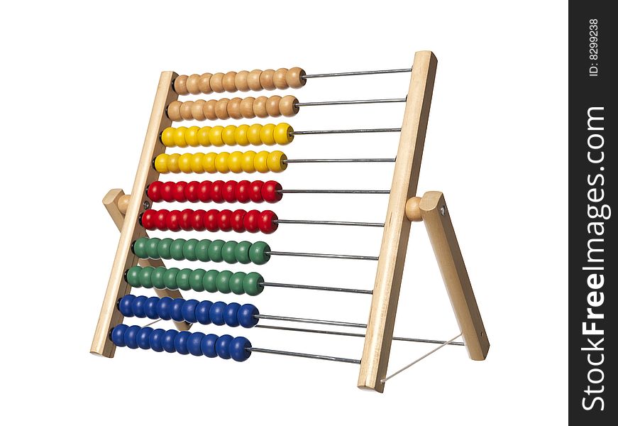 Colored abacus towards white background