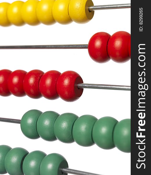 Colored Abacus towards white background