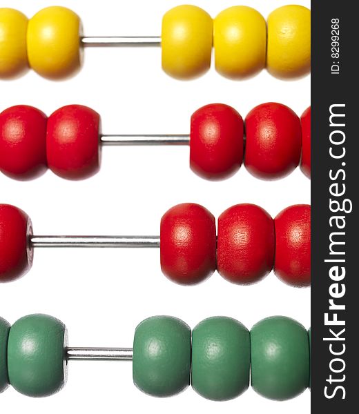 Colored Abacus towards white background