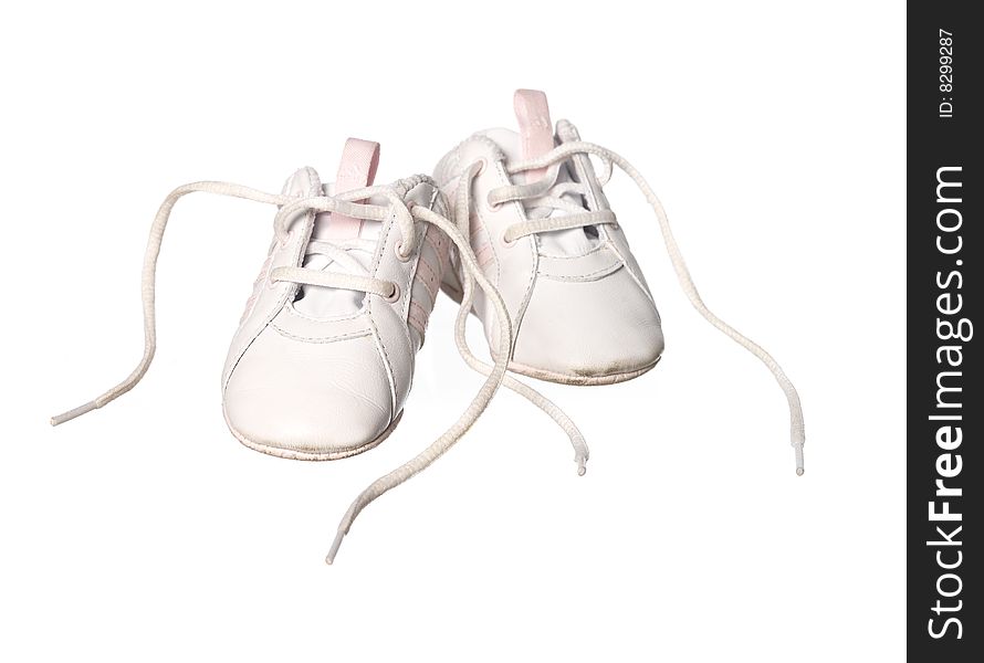 Small Babyshoes towards white background