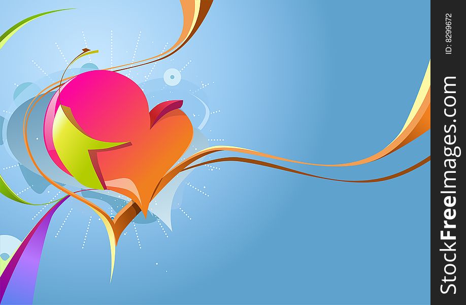 St. Valentine background with abstract heart