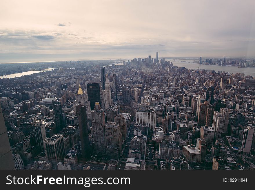 Aerial View Of Urban Skyline