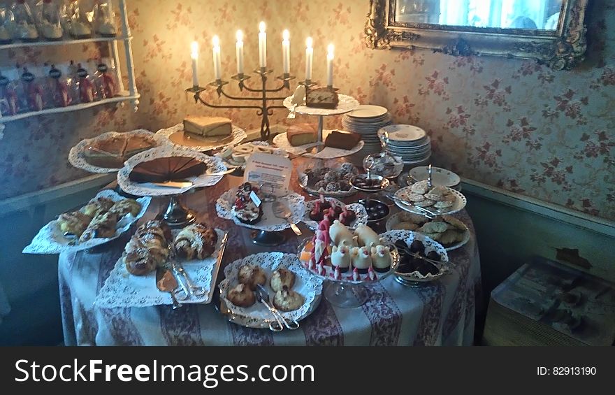 Table Of Sweets With Menorah