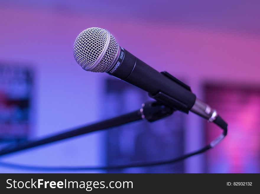 Shallow Focus Photography Of Black Microphone