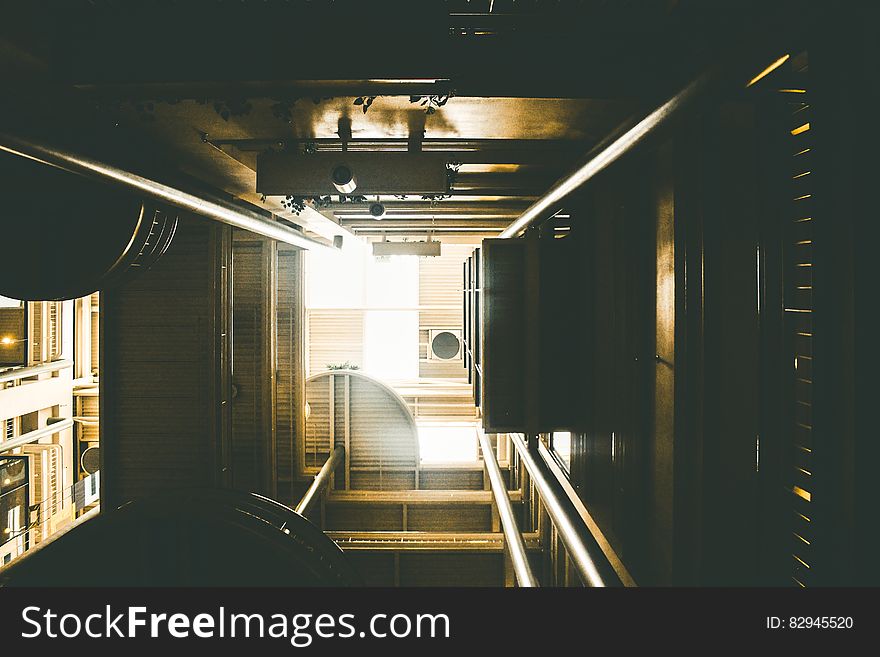 View down a lift shaft