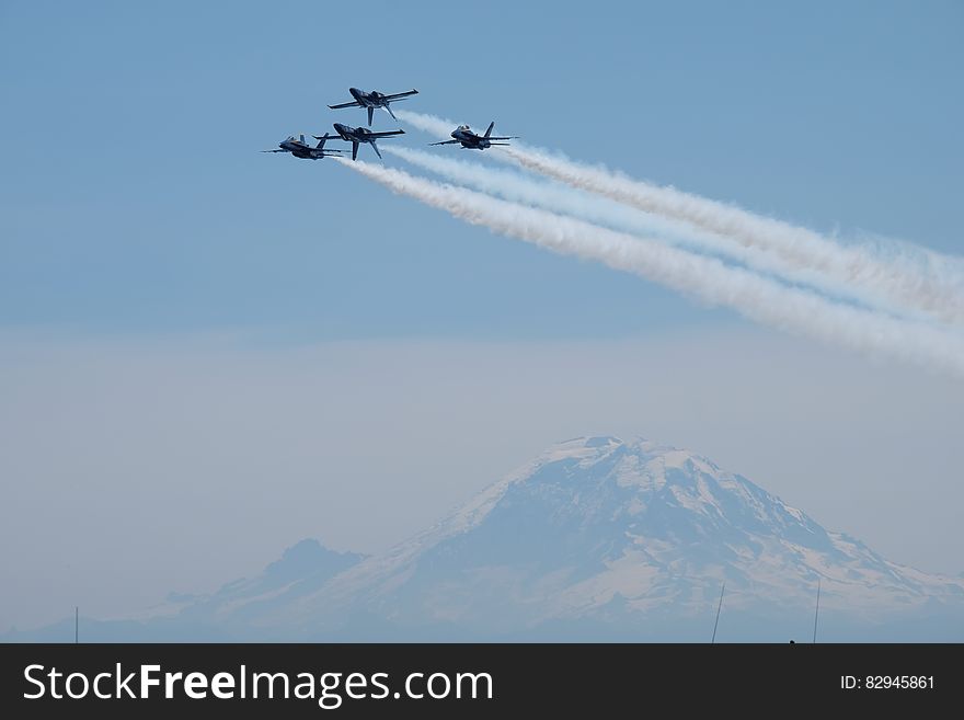 Jet Plane Air Show During Daytime