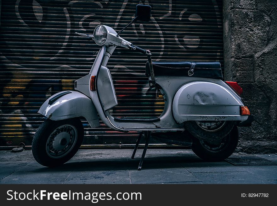 Gray Motor Scooter