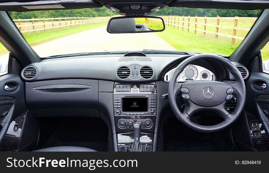 Black Mercedes Benz Car Interior