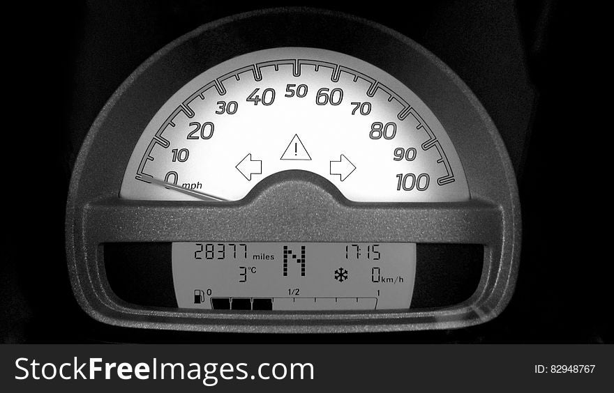 Motorcycle Speedometer at 0