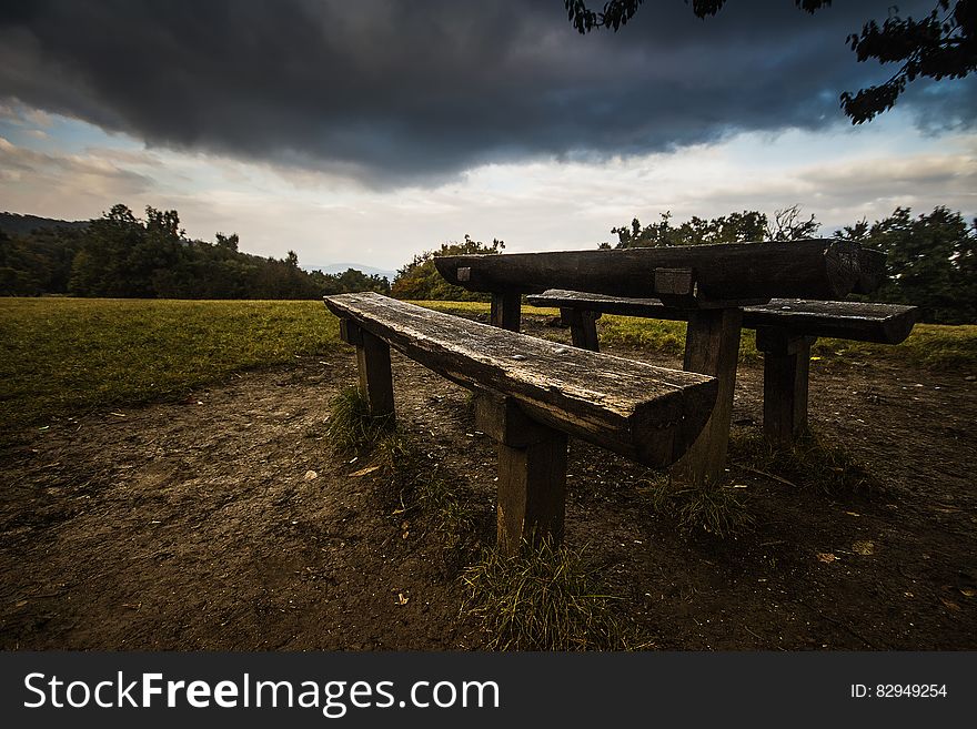 Picnic Table on Grass Field during Daytime