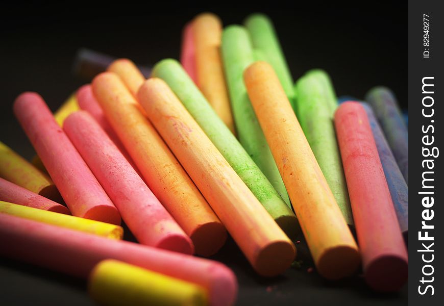 Orange Red and Green Piled Up Chalk