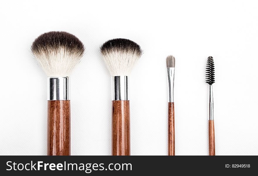 Brown and Silver Makeup Brush Set