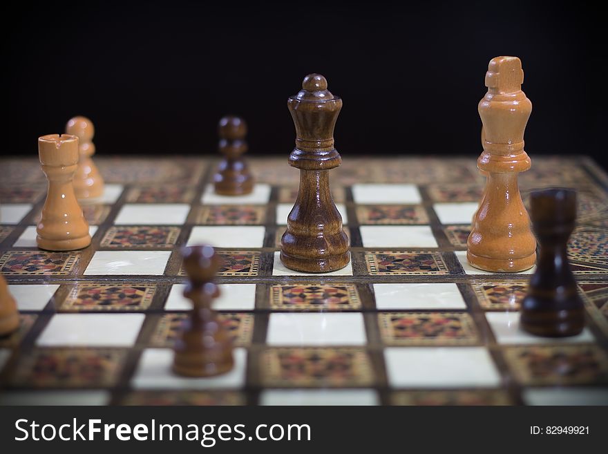 Brown White and Red Chess Board