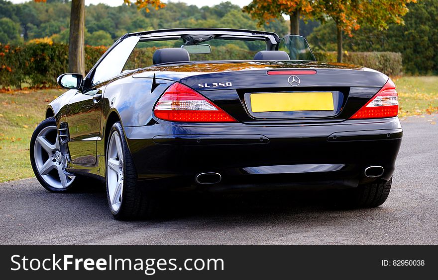 Black Mercedes Benz Sl 350 Convertible Coupe