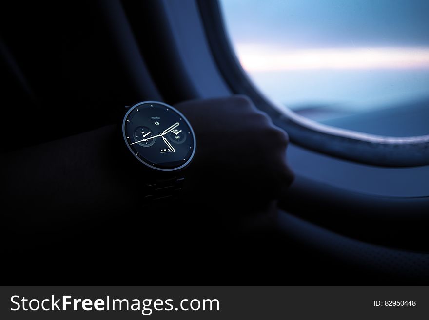 Digital Watch Inside Airplane