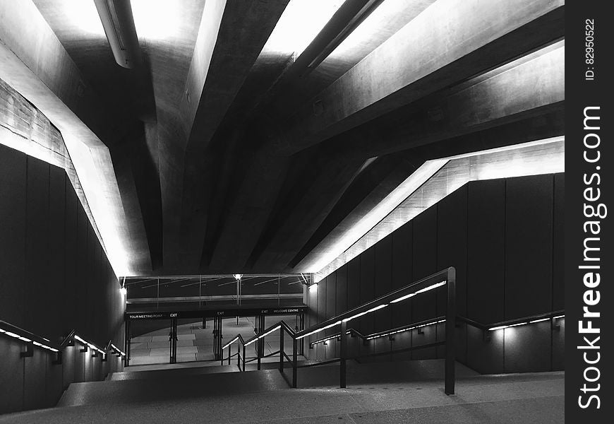 Black And White Photography Of Stairs