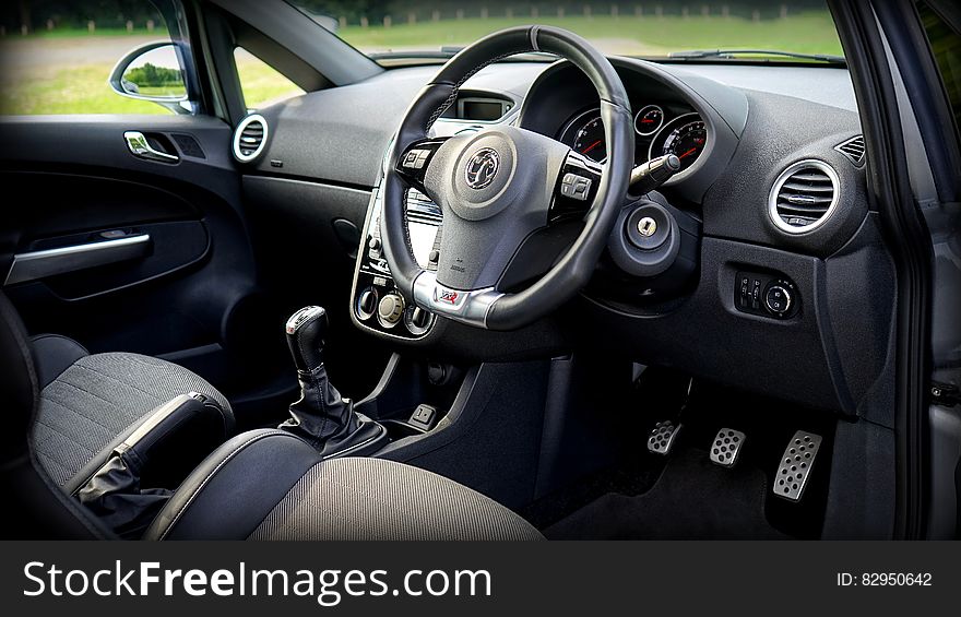 Black Car Steering Wheel