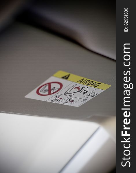 White Airbag Instruction Label