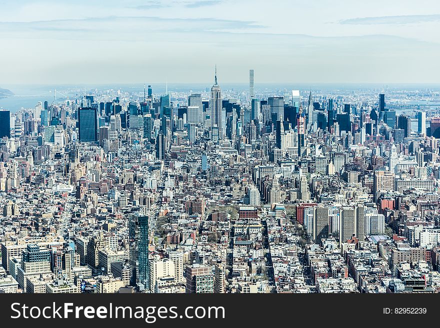 Aerial view of Manhattan, New York skyline. Aerial view of Manhattan, New York skyline.