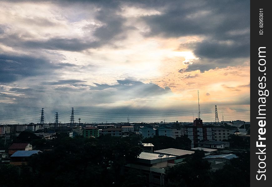 Twilight Over Urban Rooftops