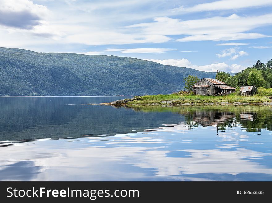 Rustic Barn On Lakefront