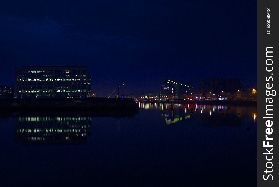 Dublin, Ireland Waterfront At Night