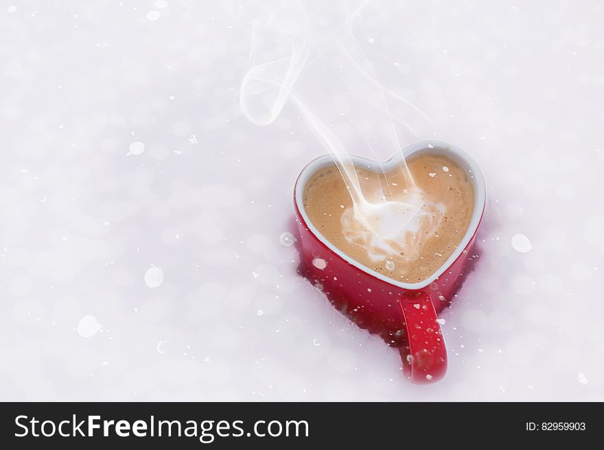 Red Ceramic Heart Shaped Mug