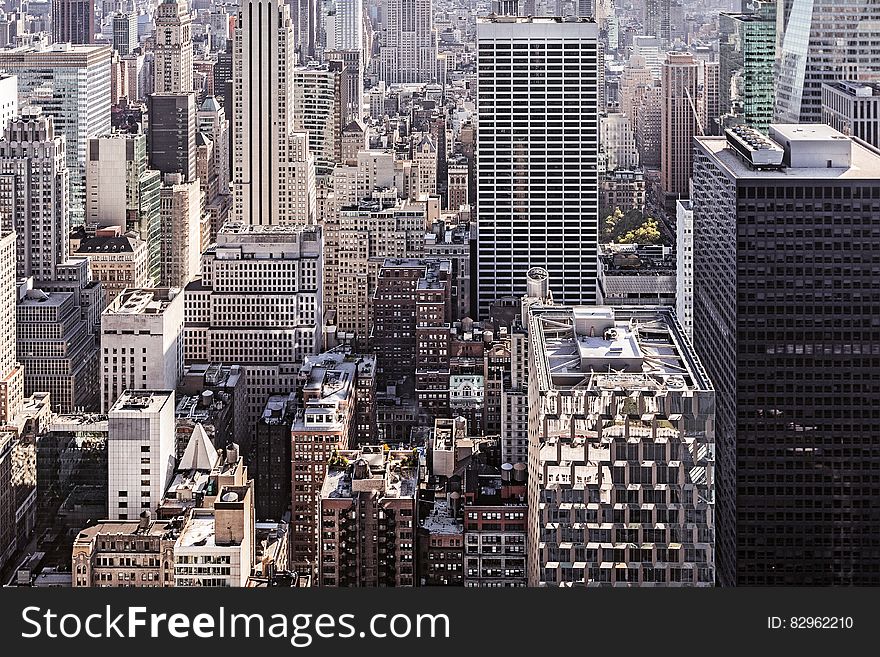 A view over the Manhattan cityscape in New York City, USA. A view over the Manhattan cityscape in New York City, USA.