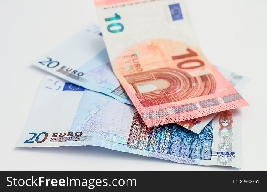 Euro notes isolated on white. Euro notes isolated on white.