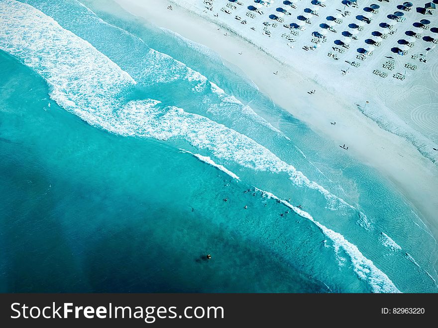 Seashore Aerial Photography during Daytime