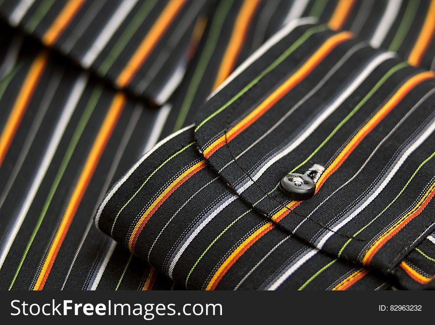 Black White Green Yellow and Orange Pinstripe Pocket