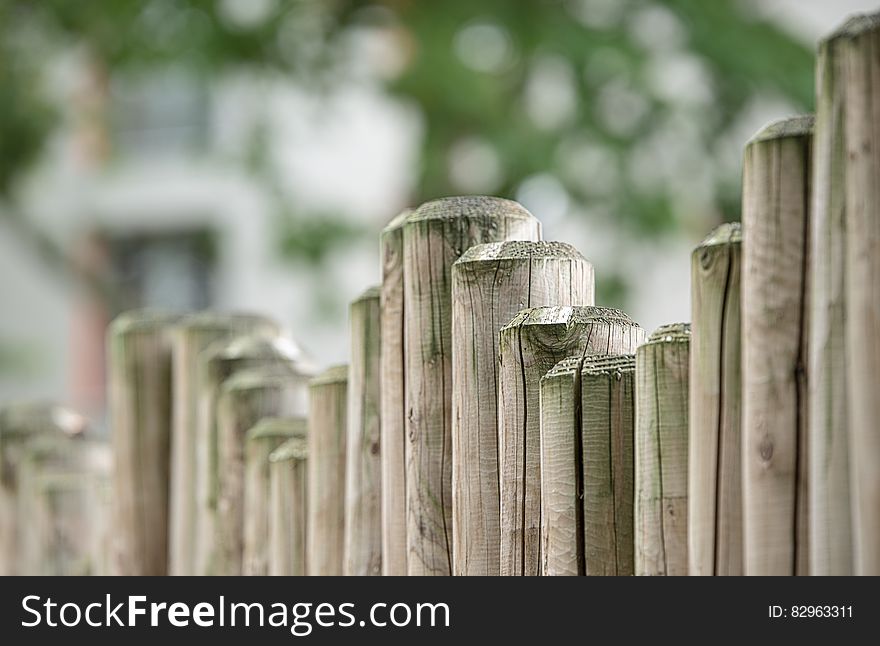 Brown Wooden Fence in Front