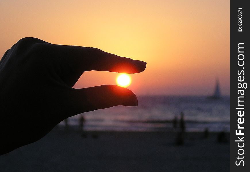 Force Perspective Photo of Person Holding Sun