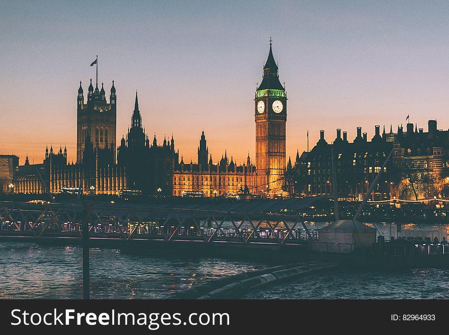 Big Ben and Parliament, London, England at sunset