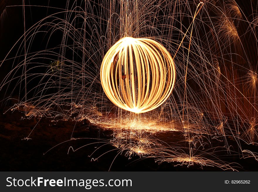 Sparks And Orb Of Light Painting