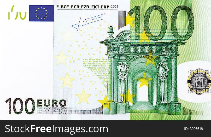 Close up of 100 Euro note.