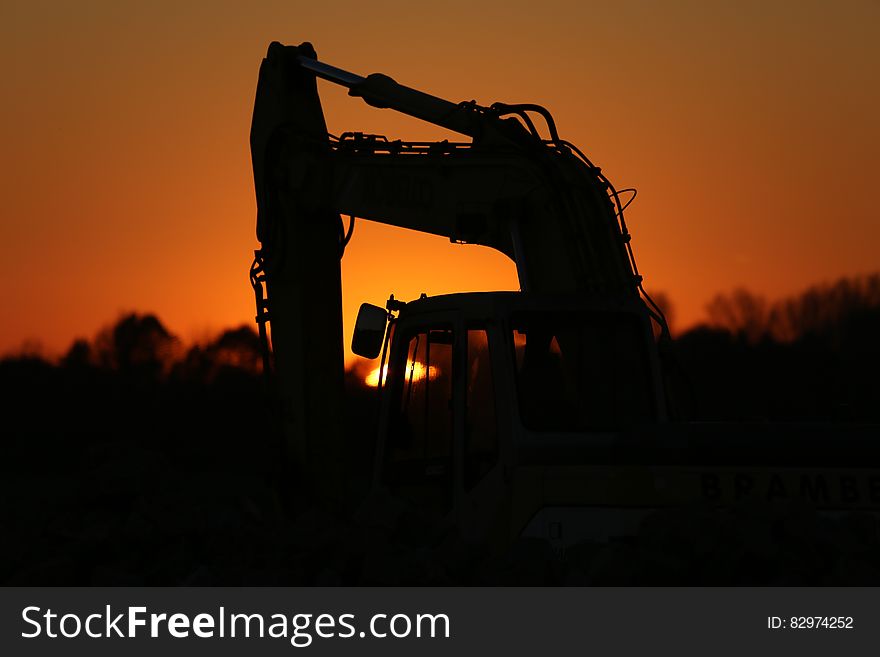 Silhouette of Truck during Sunset