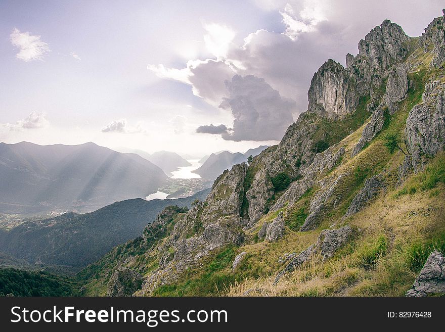 Green And Gray Mountain