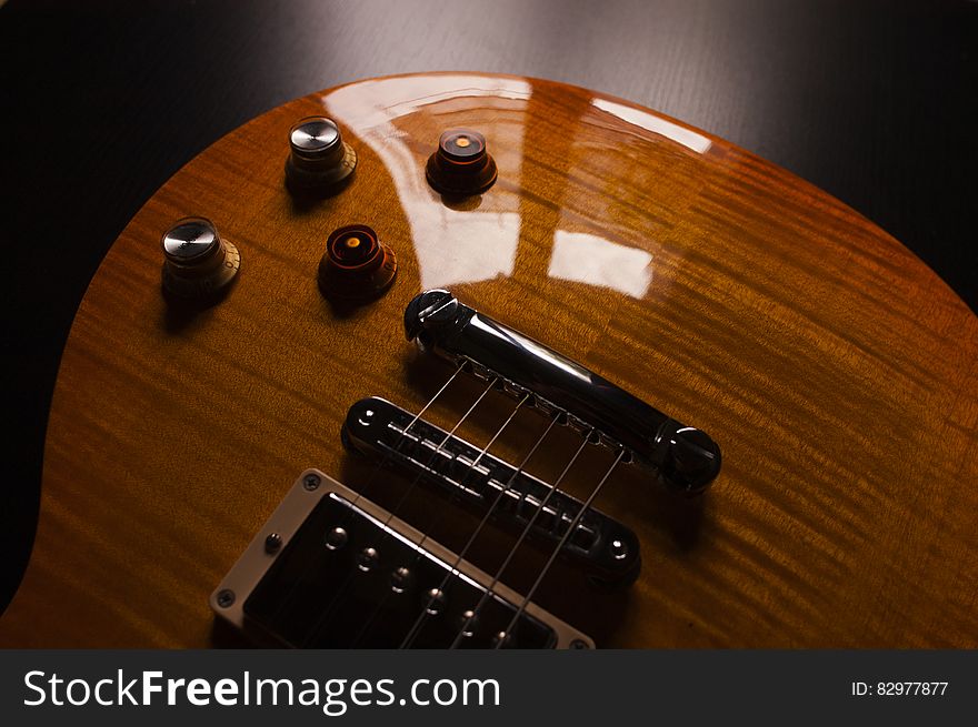 Product Photography Of Brown Electric Guitar