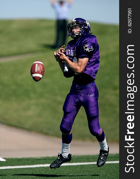 Man In Blue Football Jersey