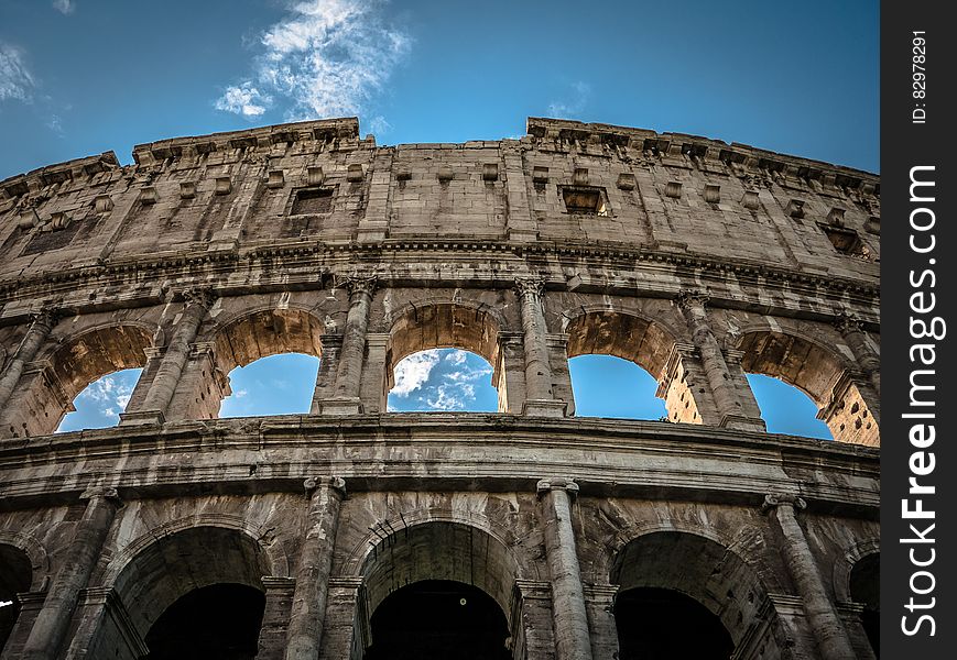 Low Angle of the Colosseum Rome at Daytime