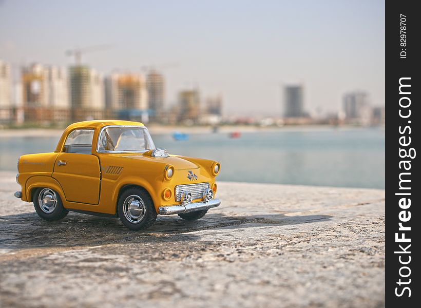 Mini Antique Yellow Taxi Cab Photo