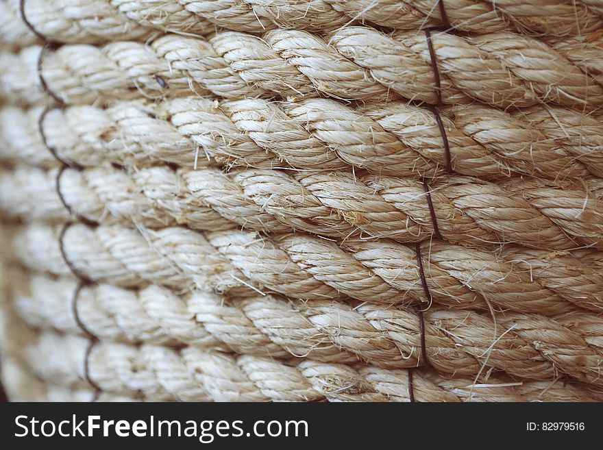 Close up of coiled braided rope. Close up of coiled braided rope.