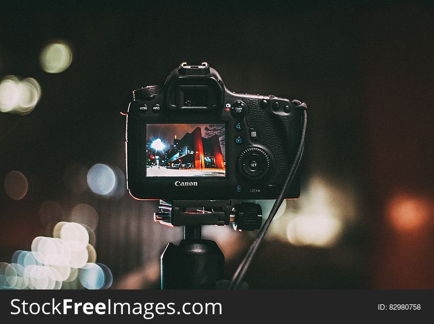 Digital Camera Focusing On Night Scene